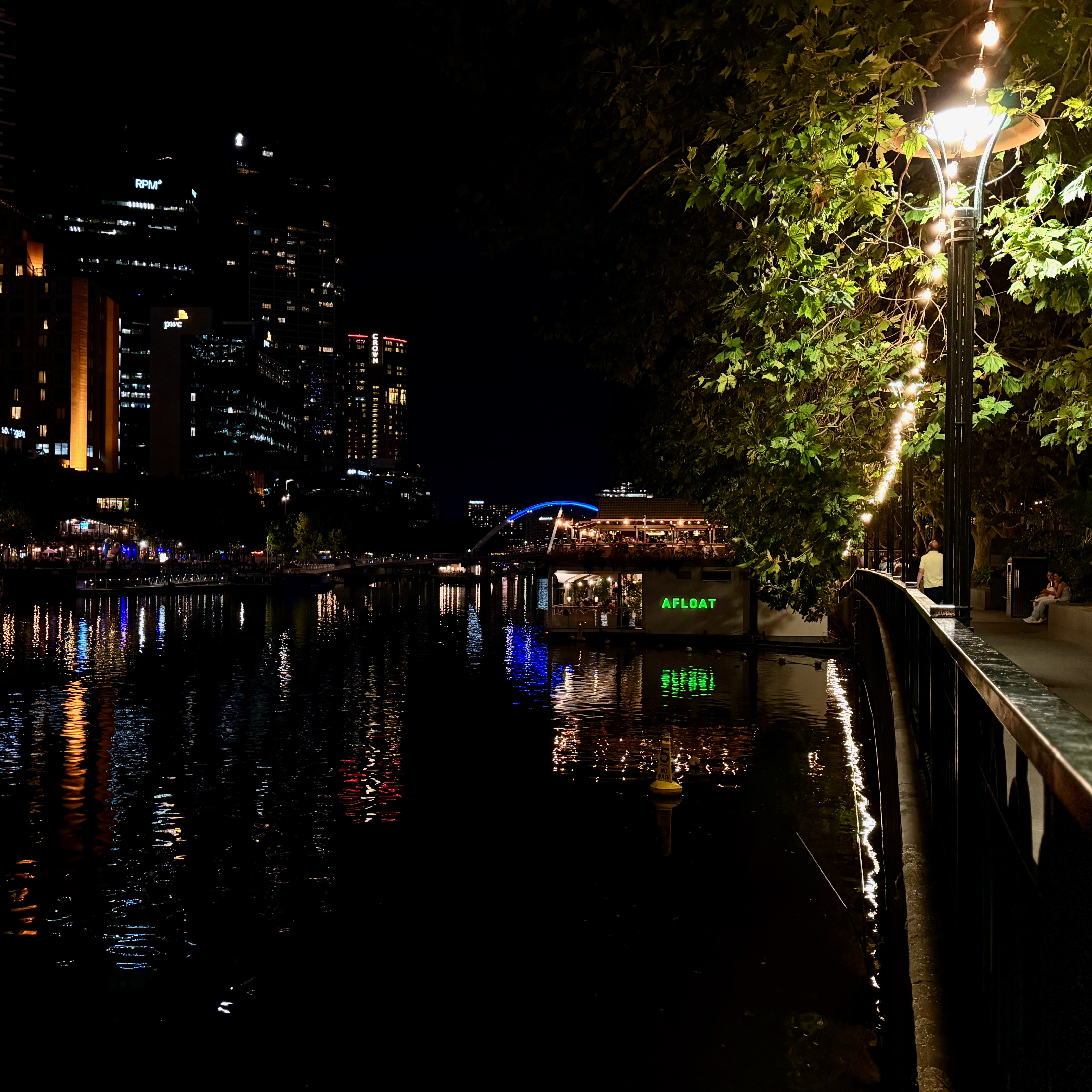 Sunset walk by the riverwalk